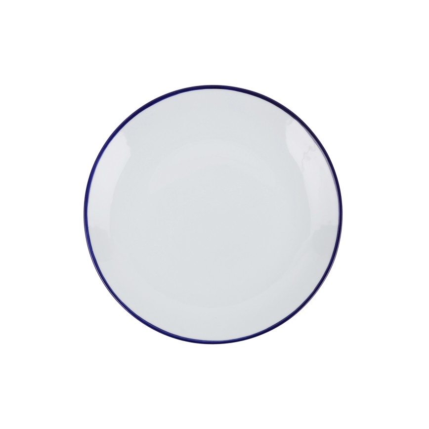 Комплект за хранене 24 части бял/син/порцелан