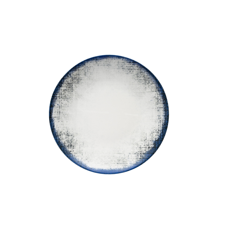 Комплект за хранене 24 части бял/син/порцелан