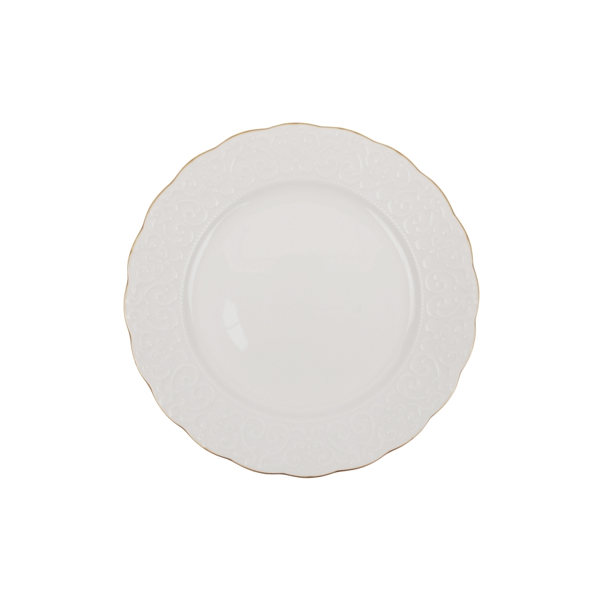 Комплект за хранене 24 части, бял/златен, порцелан