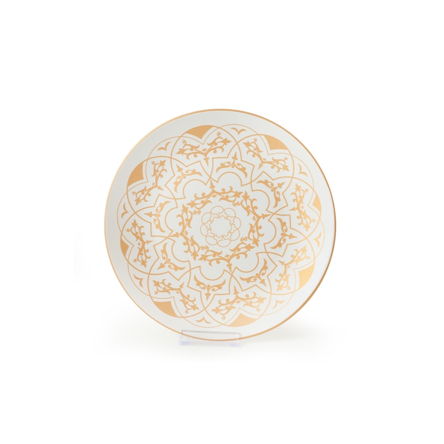 Комплект за хранене 24 части бял/златист/керамика