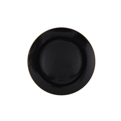 Комплект за хранене, 24 части, черно/златно/каменина