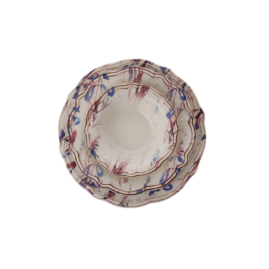 Комплект за хранене 24 части, пъстроцветен/порцелан