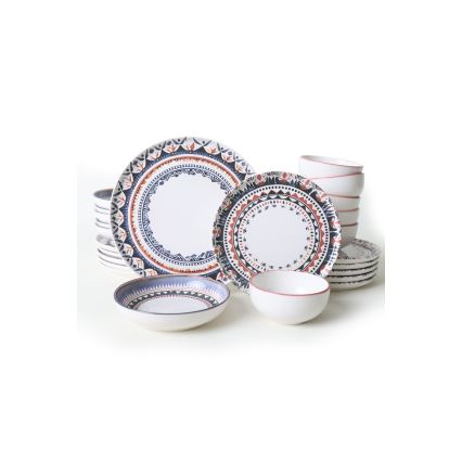 Комплект за хранене 24 части пъстроцветен/каменина