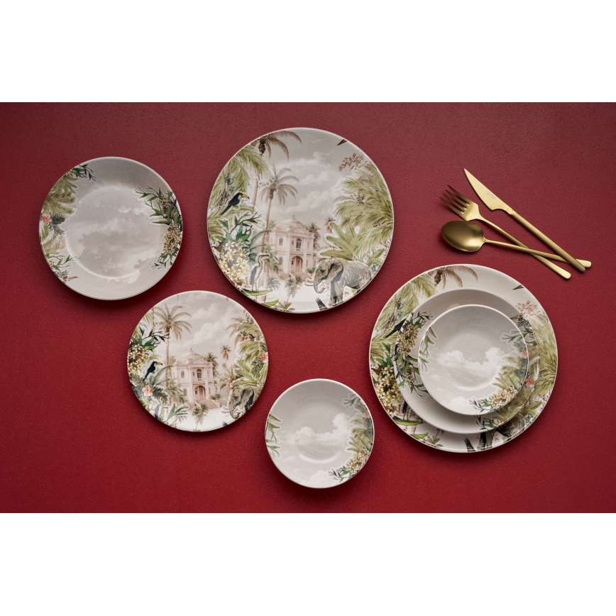 Комплект за хранене 24 части пъстроцветен/керамика