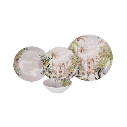 Комплект за хранене 24 части пъстроцветен/керамика