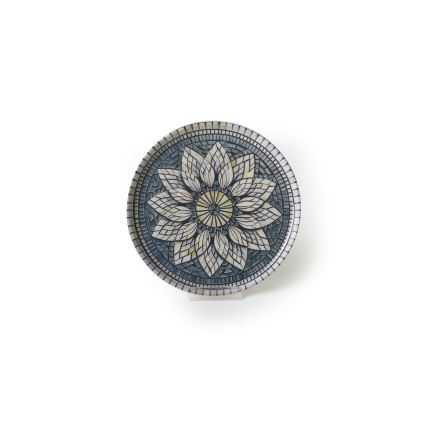 Комплект за хранене 24 части син/кремав/каменна керамика