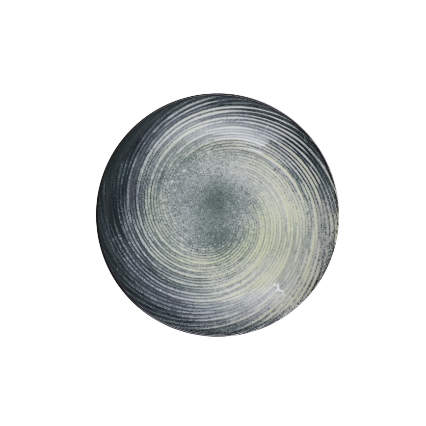 Комплект за хранене 24 части, зелен/черен, от порцелан