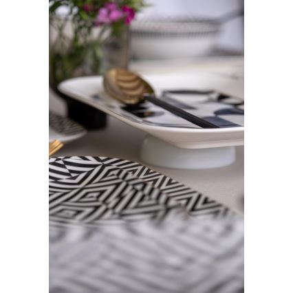 Комплект за хранене 26 части бял/черен/порцелан