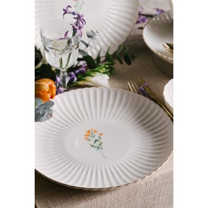 Комплект за хранене 27 части бял/златен/порцелан