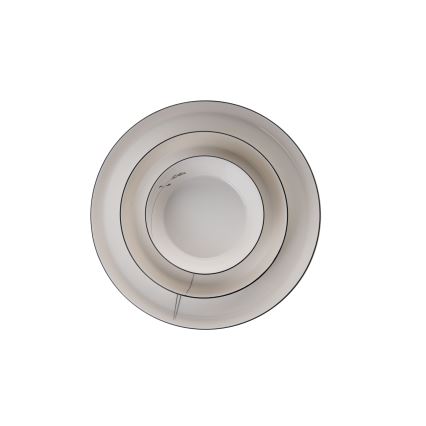 Комплект за хранене 27 части — бял/черен, порцелан