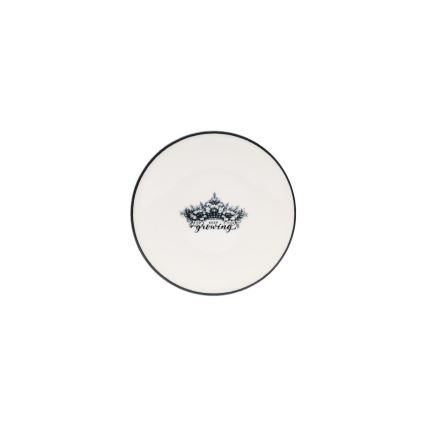 Комплект за хранене 4 части, черно/бяло, порцелан