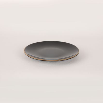 Комплект за хранене, 44 части — черен с златни акценти, от каменна керамика