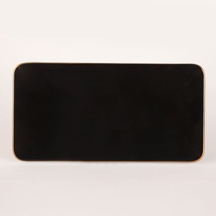 Комплект за хранене, 44 части — черен с златни акценти, от каменна керамика