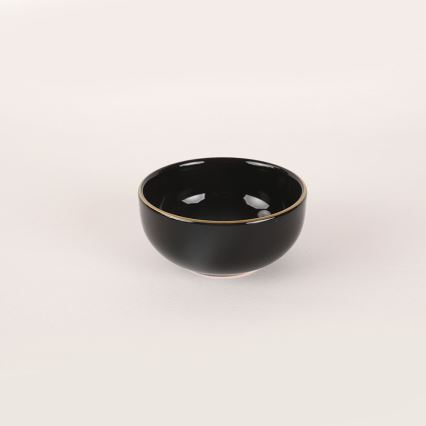 Комплект за хранене, 44 части — черен с златни акценти, от каменна керамика