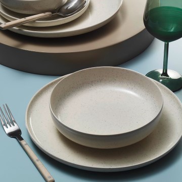 Комплект за хранене 8 части бежов/порцелан