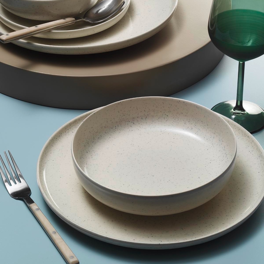 Комплект за хранене 8 части бежов/порцелан