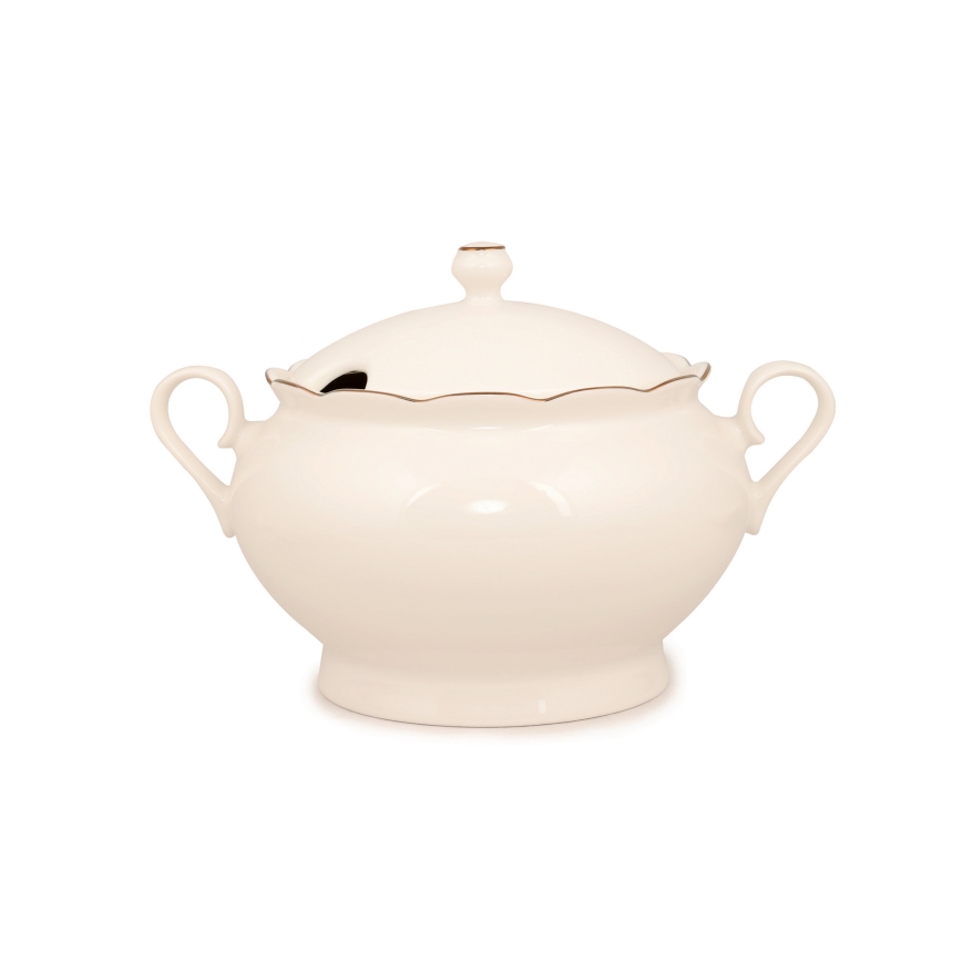 Комплект за хранене 83 части бял/меден/порцелан