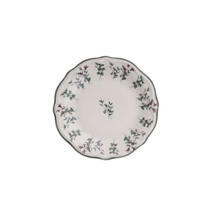 Комплект за хранене от 24 части, бял/зелен, порцелан