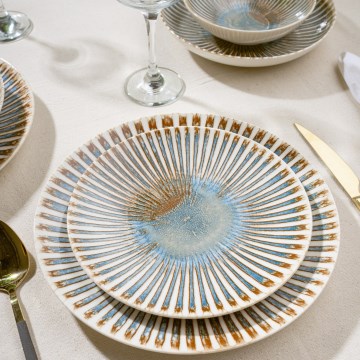 Комплект за хранене от 24 части, пъстър/порцелан