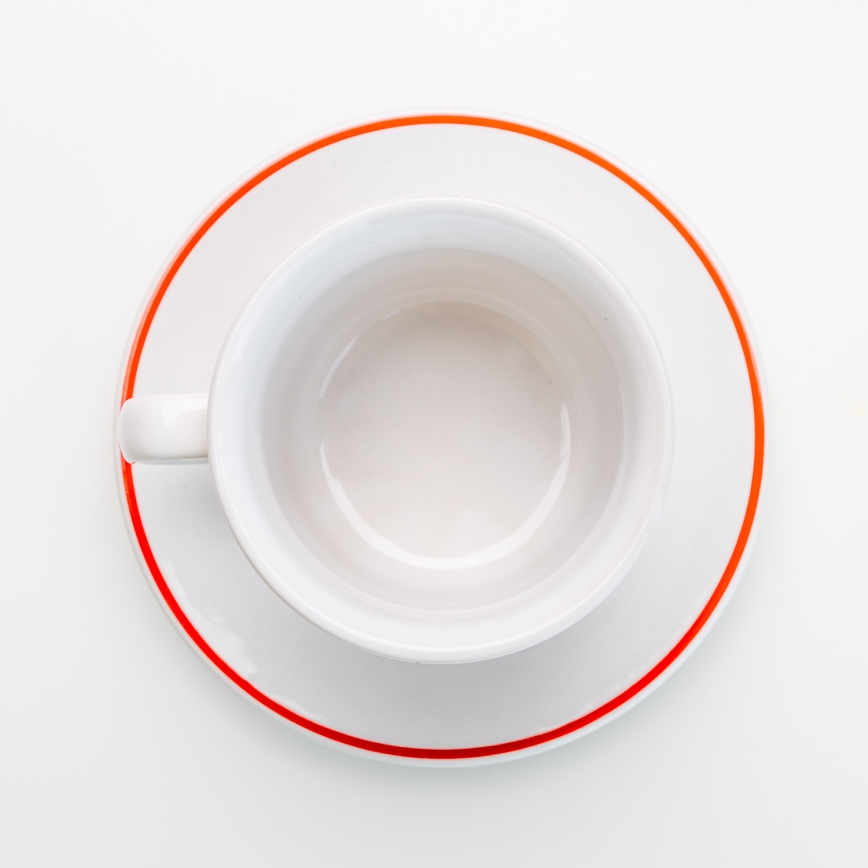 Комплект за кафе 6x керамична чаша с чинийка кариран