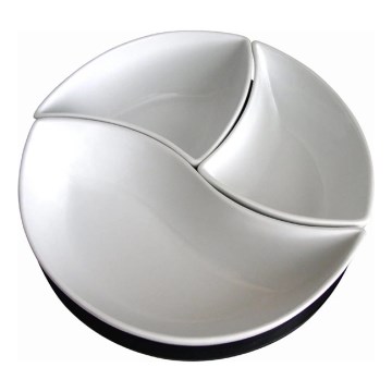 Комплект купи с поднос TORO, 3 части, керамика и дърво