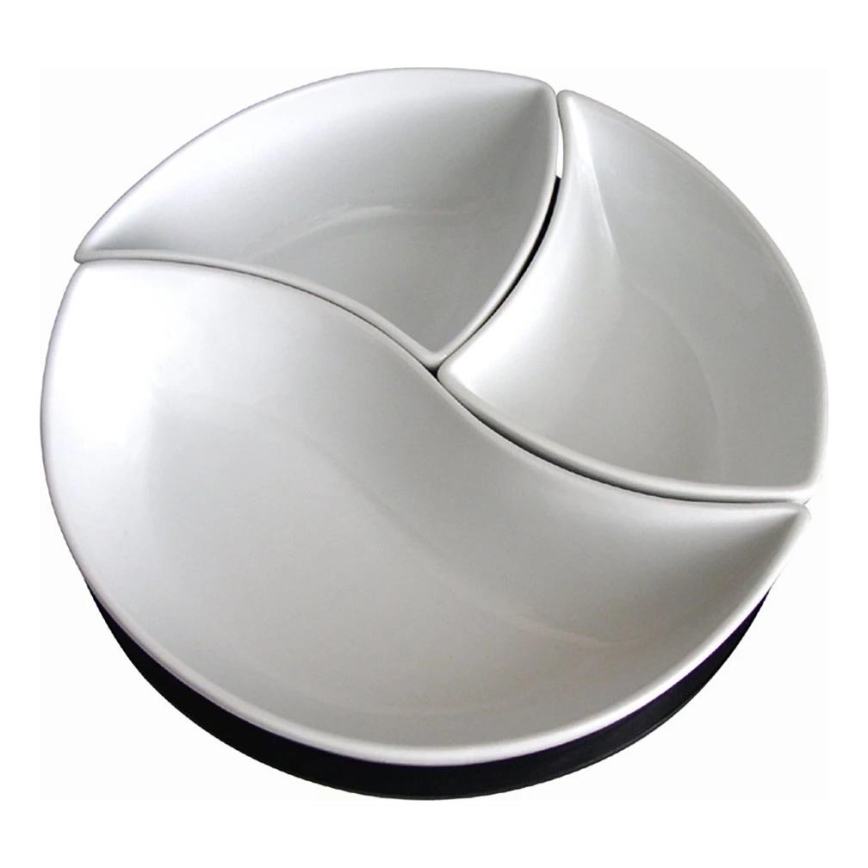 Комплект купи с поднос TORO, 3 части, керамика и дърво