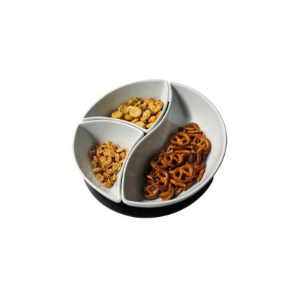 Комплект купи с поднос TORO, 3 части, керамика и дърво