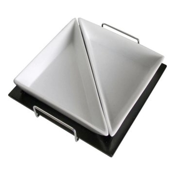 Комплект купички с поднос TORO, 2 бр., керамика/дърво