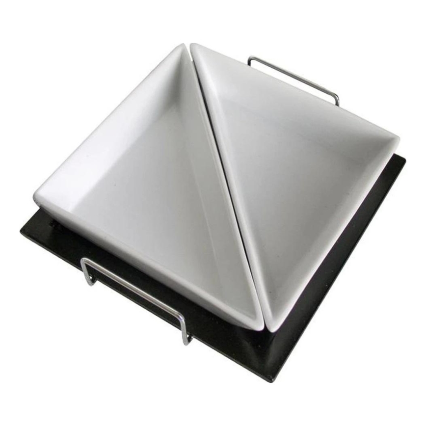 Комплект купички с поднос TORO, 2 бр., керамика/дърво