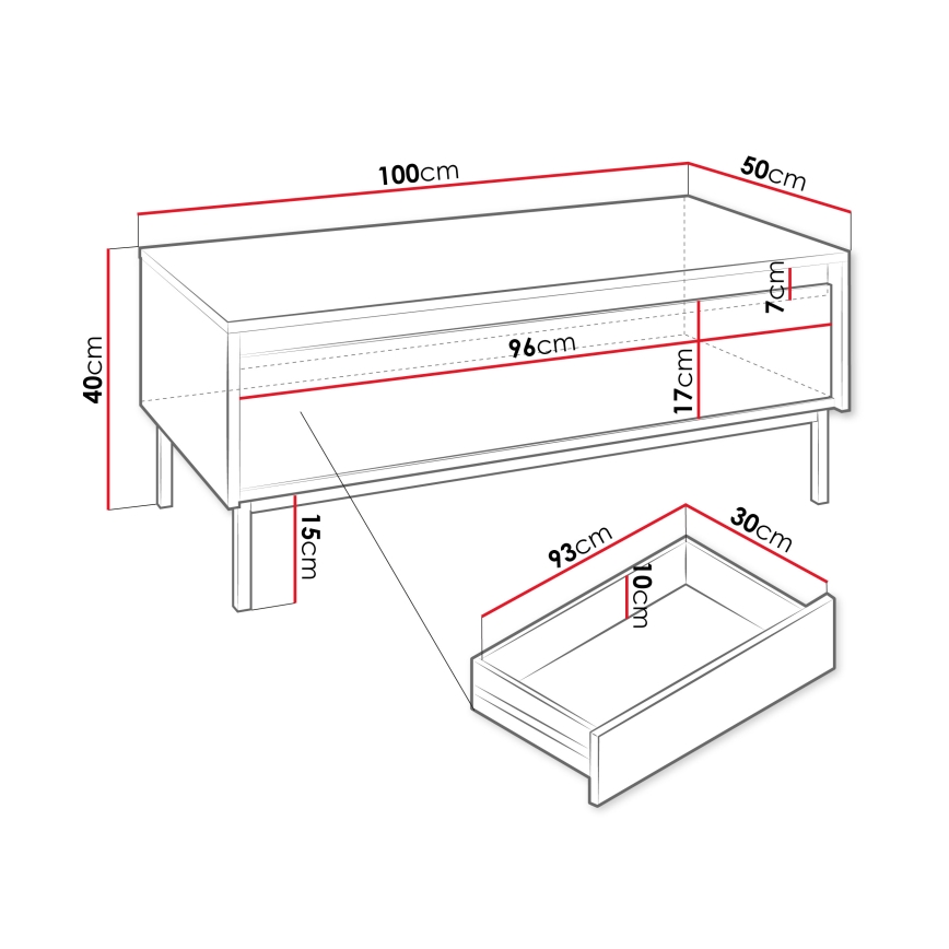 Конферентна маса OZMI 40x100 см, цвят кашмир