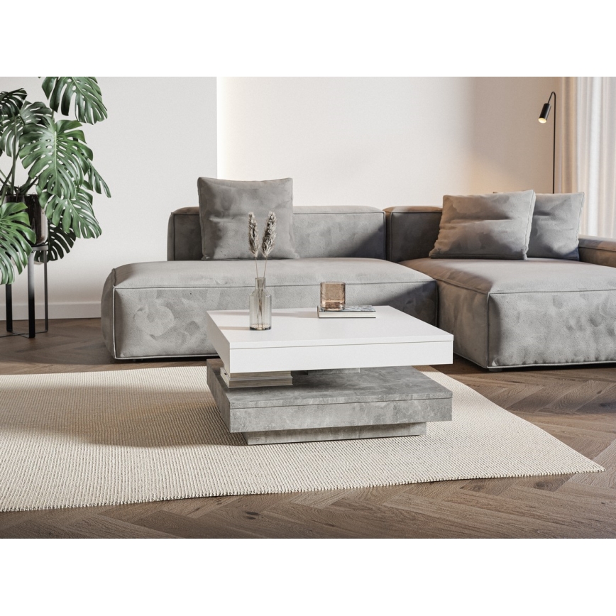 Конферентна маса TIMO бяла/сива бетон