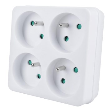 Контактен разклонител 4x 10A бял