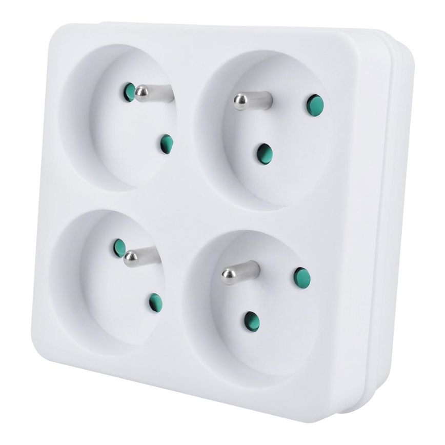 Контактен разклонител 4x 10A бял