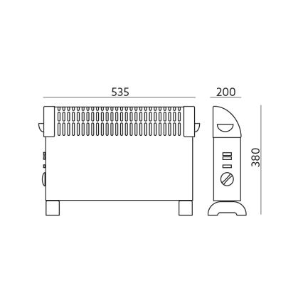 Конвекционен нагревател SONDO 750/1250/2000W/230V