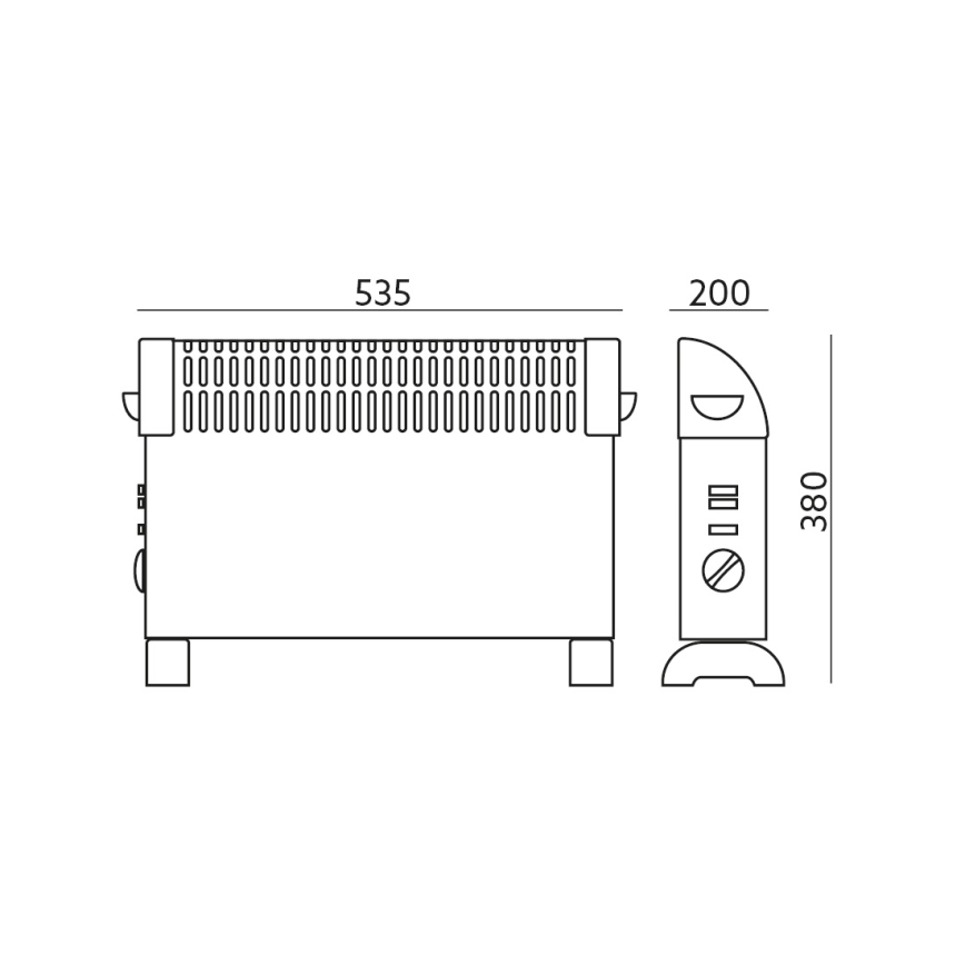 Конвекционен нагревател SONDO 750/1250/2000W/230V