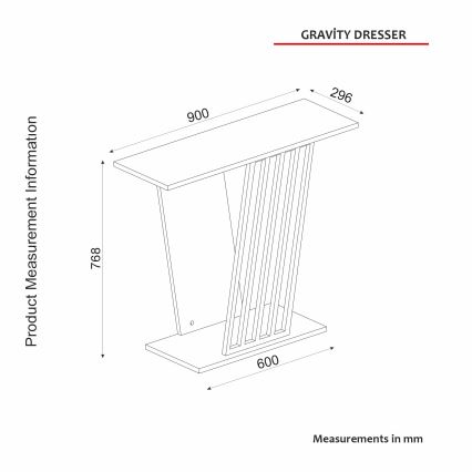 Конзолна маса GRAVITY 76,8x90 см черен/златист
