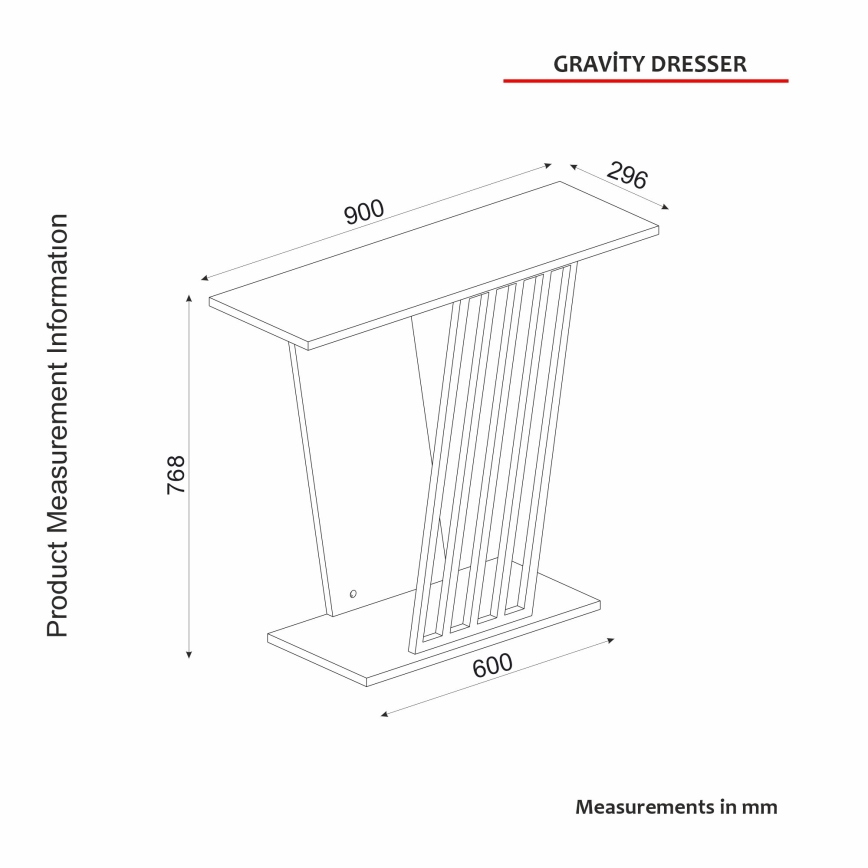 Конзолна маса GRAVITY 76,8x90 см черен/златист