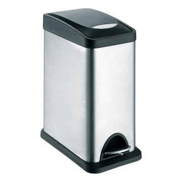 Кош за отпадъци 8 л черен/неръждаема стомана