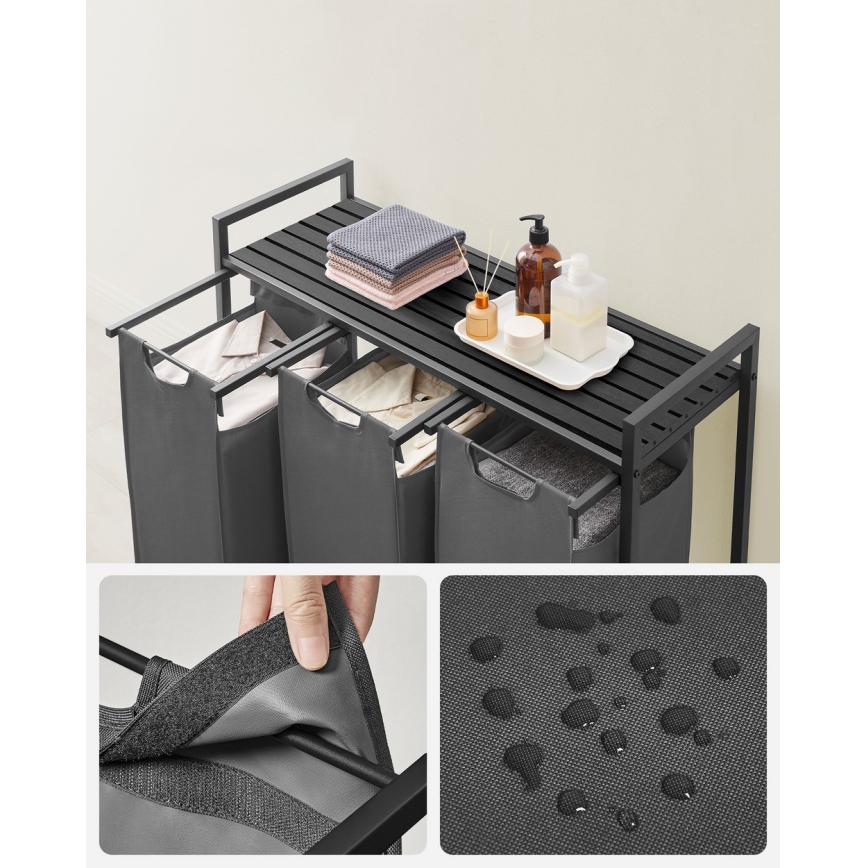 Кош за пране REX черен/сив