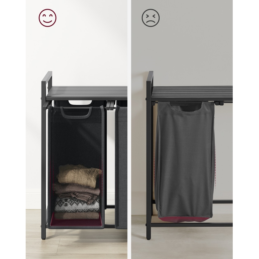 Кош за пране REX черен/сив