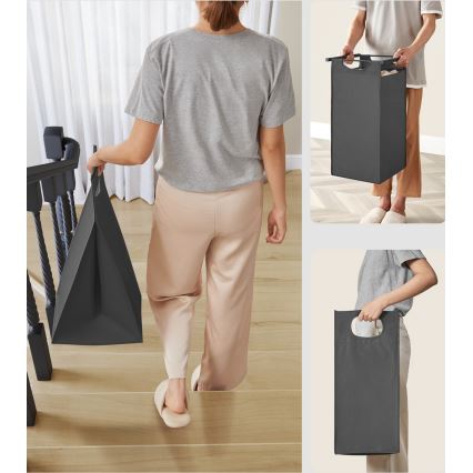 Кош за пране REX черен/сив