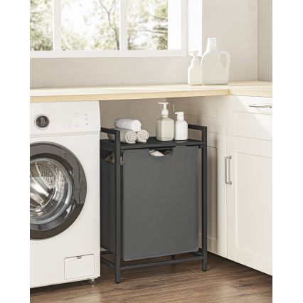 Кош за пране REX черен/сив