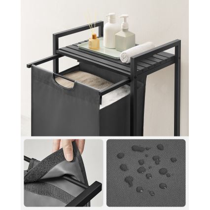 Кош за пране REX черен/сив