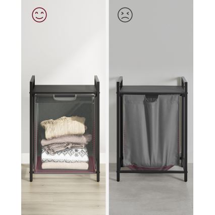 Кош за пране REX черен/сив