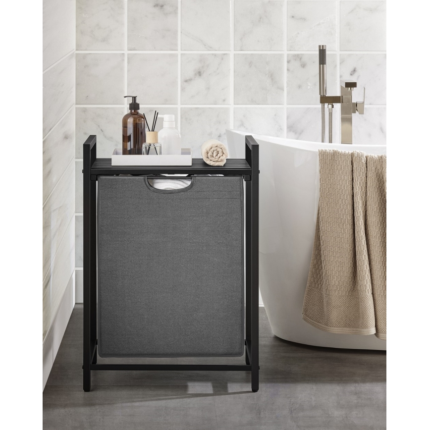 Кош за пране REX черен/сив