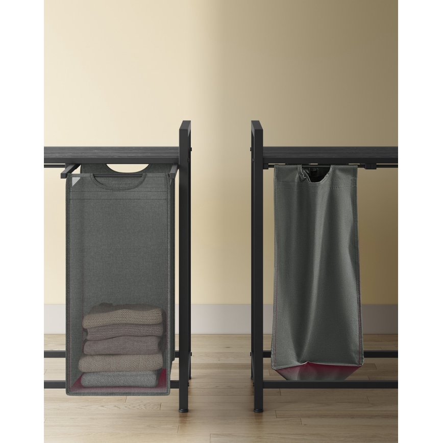 Кош за пране REX черен/сив