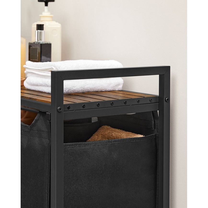 Кош за пране REX кафяв/черен