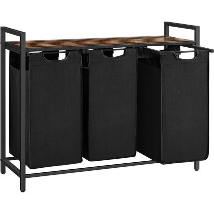 Кош за пране REX кафяв/черен