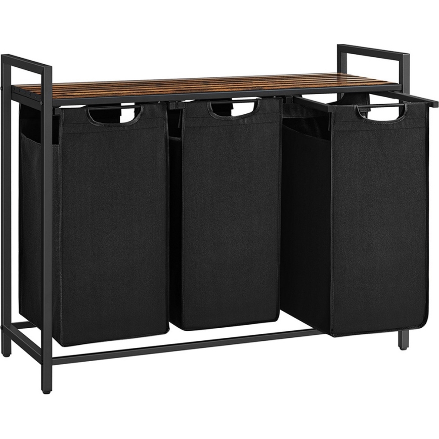 Кош за пране REX кафяв/черен