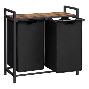 Кош за пране REX кафяв/черен